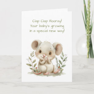 Babys First Milestone Cute Mouse Clapping Card