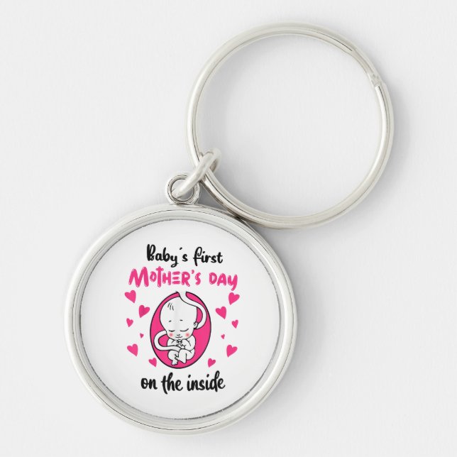 Baby's First Mother's Day On The Inside Key Ring (Front)