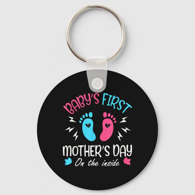 Babys First Mothers Day On The Inside Key Ring (Front)