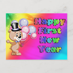Baby's First New Year Postcard