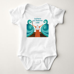 Baby's First Passover Cute Moses Custom Name Baby Bodysuit