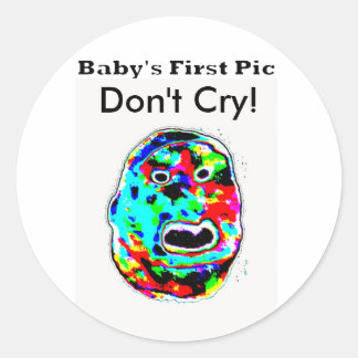 Baby's First Picture The MUSEUM Zazzle Gifts Classic Round Sticker