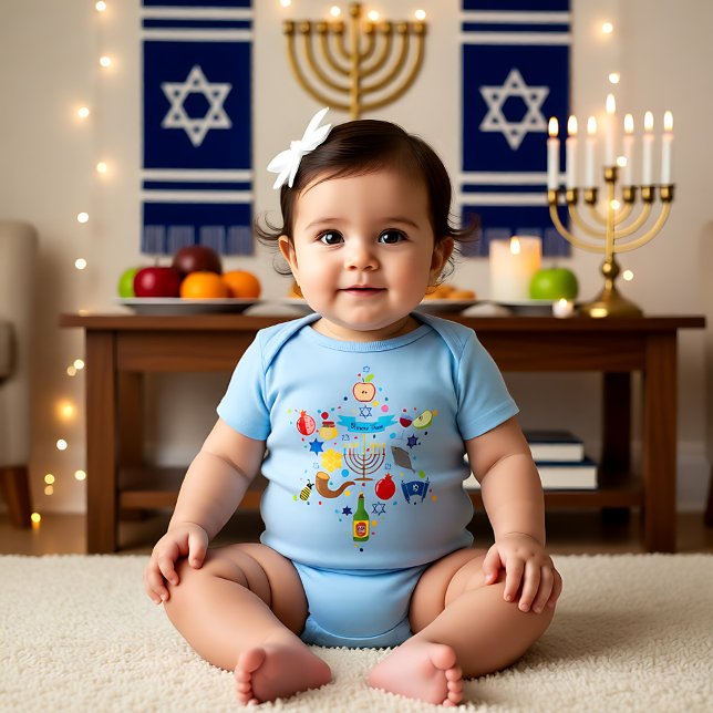 🍯 🍎🐟  Baby's First Rosh Hashanah Baby Bodysuit (🍯 🍎🐟 Baby's First Rosh Hashanah Baby Bodysuit)