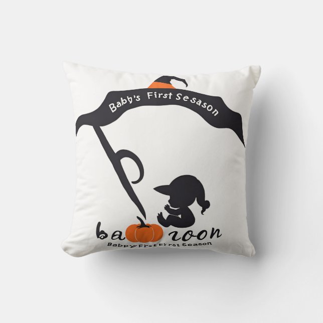 Baby's First Spooky Season Pumpkin Mum Cushion (Front)