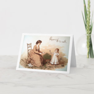 Baby's First Steps Vintage Card