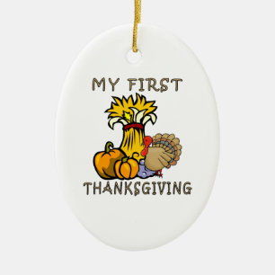 Baby's First Thanksgiving Ceramic Tree Decoration