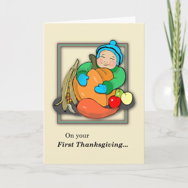 Baby's First Thanksgiving Holiday Card (Front)