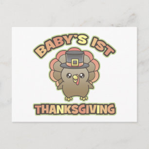 Baby's First Thanksgiving postcard