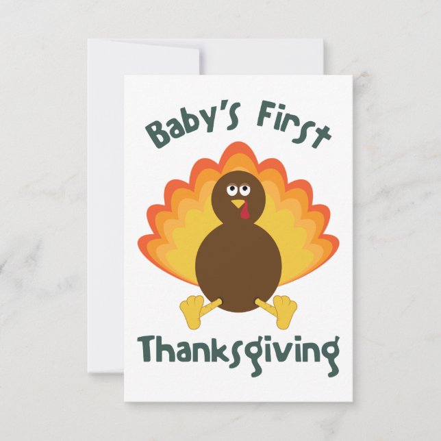 Babys First Thanksgiving Thank You Card (Front)