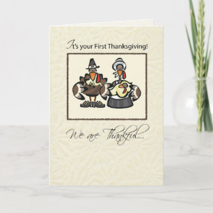 Baby's First Thanksgiving Turkey Family Holiday Card