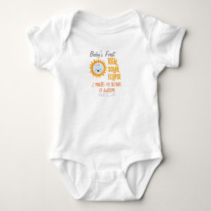 Baby's First Total Solar Eclipse Emoji Moon Baby Bodysuit