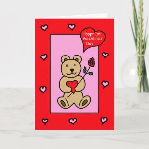 Baby's First Valentine -- Teddy Bear Valentine Holiday Card