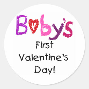 Baby's First Valentine's Day Classic Round Sticker