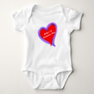 Baby's First Valentine's Day Red Double Heart Baby Bodysuit