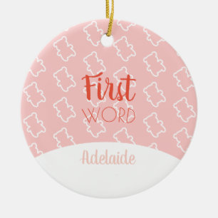 Baby's First Word Christmas Trivia Ceramic Tree Decoration