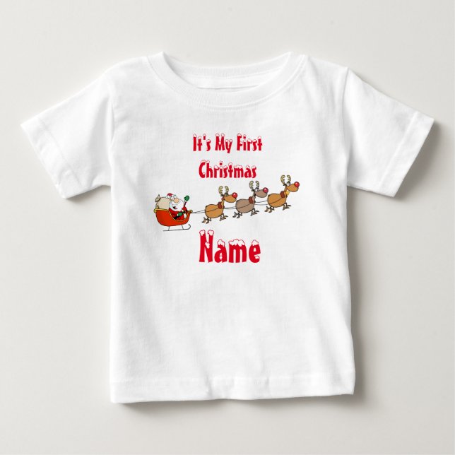Baby's First Xmas Keepsake Gift add name tee (Front)
