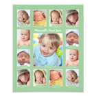 Babys First Year Green Keepsake Photo Collage