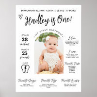 Baby's First Year Milestone Board 1st Birthday Pho