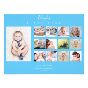 Baby's First Year Photo Collage Keepsake Boy