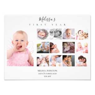Baby's First Year Photo Collage Keepsake Print