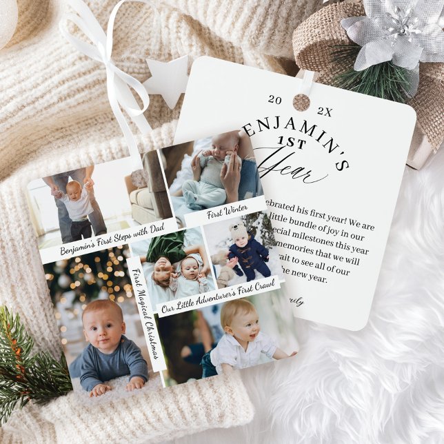 Baby's First Year Photo Gallery Special Highlights Metal Tree Decoration (Baby's First Year Photo Gallery Special Highlights Metal Ornament Front & Back)