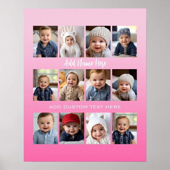 Baby's First Year Poster/Print Collage -can resize Poster (Front)