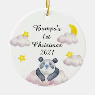 Baby's fisrt bump christmas ceramic ornament