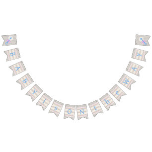 Baby's Grace Blue and Pink Striped Baby Shower Bunting