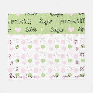 Baby's Growth Milestone Sugar and Spice Fleece Blanket