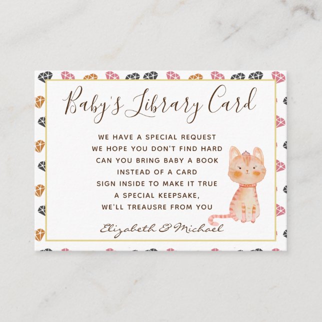 Babys Library Book Request Card Princess Cats Meow (Front)