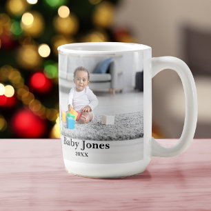 Baby's Merry Snowman First Christmas Unique Photo Coffee Mug