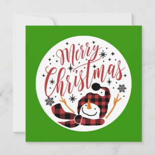 Baby's Merry Snowman First Christmas Unique Photo Holiday Card