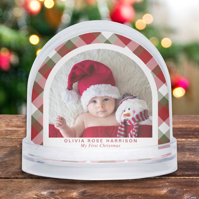 Babys My First Christmas Arch Photo Snowglobe (Creator Uploaded)
