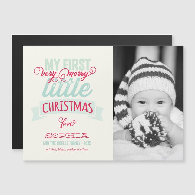 Baby's My Very Merry Little Christmas Cute Photo (Front/Back)