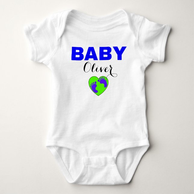 Baby's Name Here - New-Born  Boy Baby Bodysuit (Front)