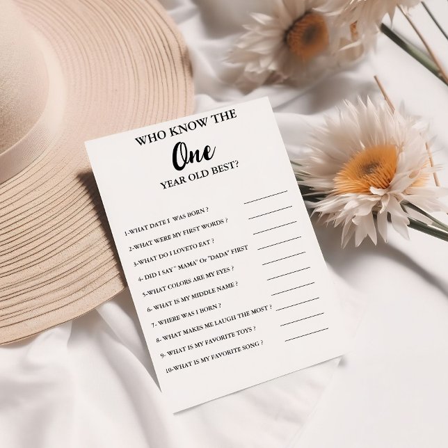 Baby's Party Game 1st Birthday How Well Do You kno (Creator Uploaded)