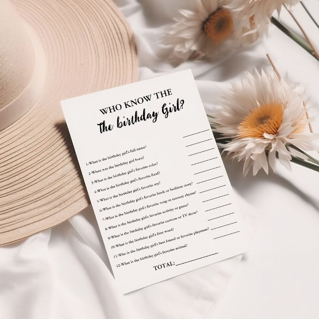 Baby's Party Game Girl Birthday How Well Do You  (Creator Uploaded)