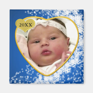 Baby's Photo Keepsake Christmas Magnet