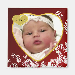 Baby's Photo Keepsake Christmas Magnet
