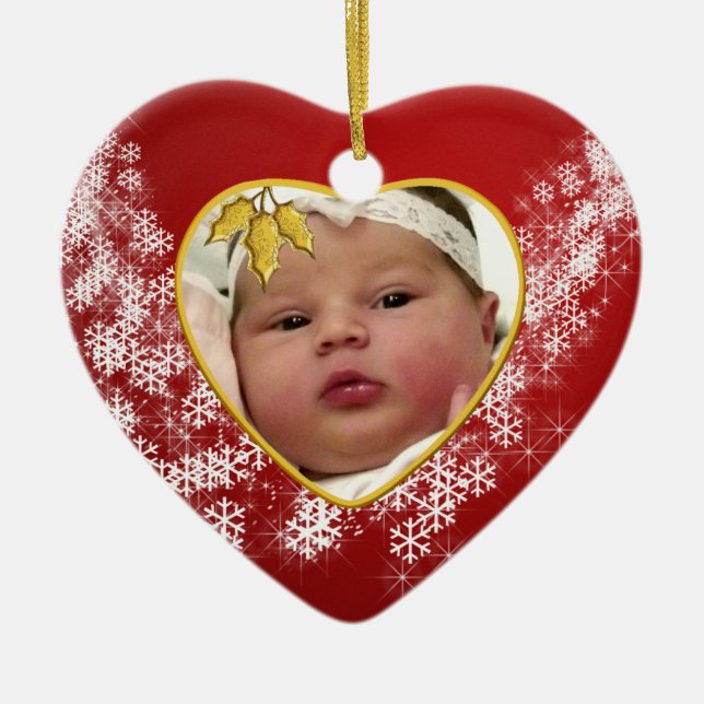 Baby's Photo Keepsake Christmas Ornament (Front)
