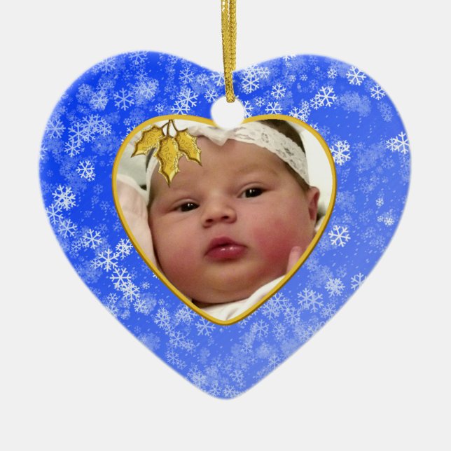 Baby's Photo Keepsake Christmas Ornament (Front)