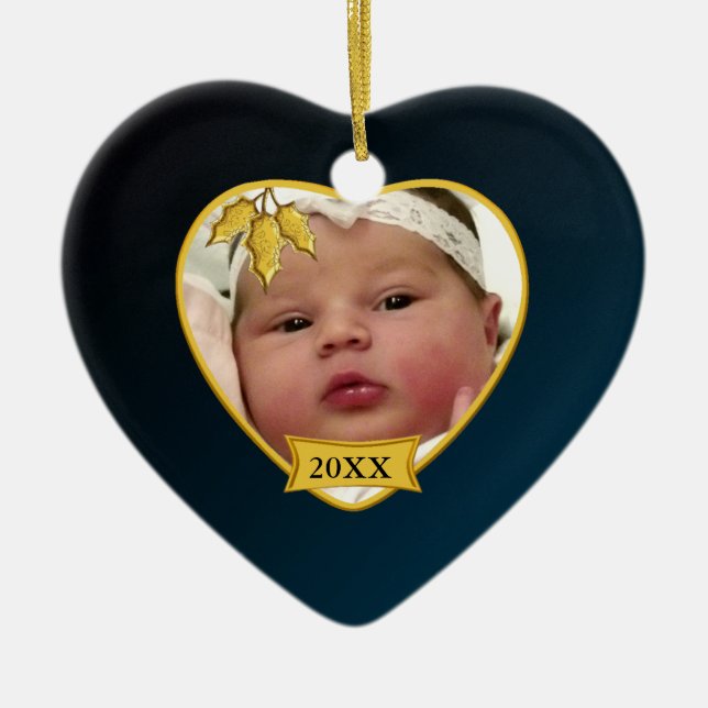 Baby's Photo Keepsake Christmas Ornament (Front)