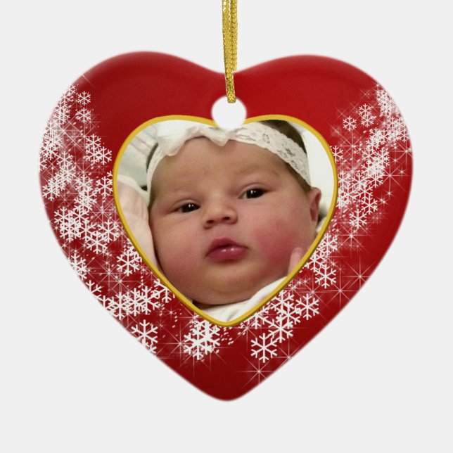 Baby's Photo Keepsake Christmas Ornament (Front)