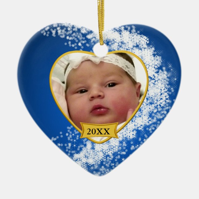 Baby's Photo Keepsake Christmas Ornament (Front)