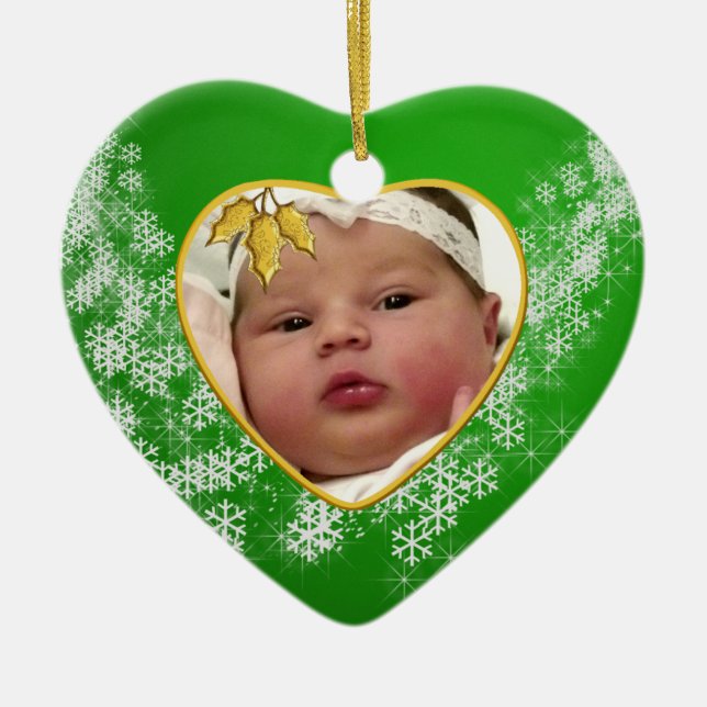 Baby's Photo Keepsake Christmas Ornament (Front)