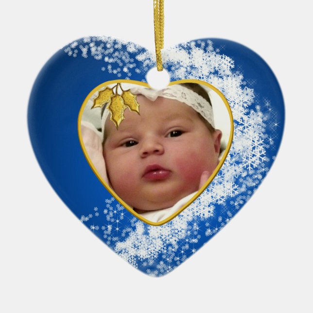 Baby's Photo Keepsake Christmas Ornament (Front)