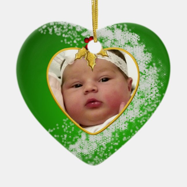 Baby's Photo Keepsake Christmas Ornament (Front)