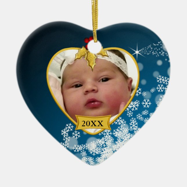 Baby's Photo Keepsake Christmas Ornament (Front)
