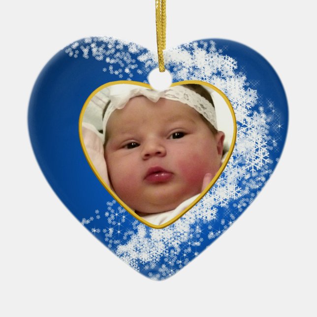 Baby's Photo Keepsake Christmas Ornament (Front)