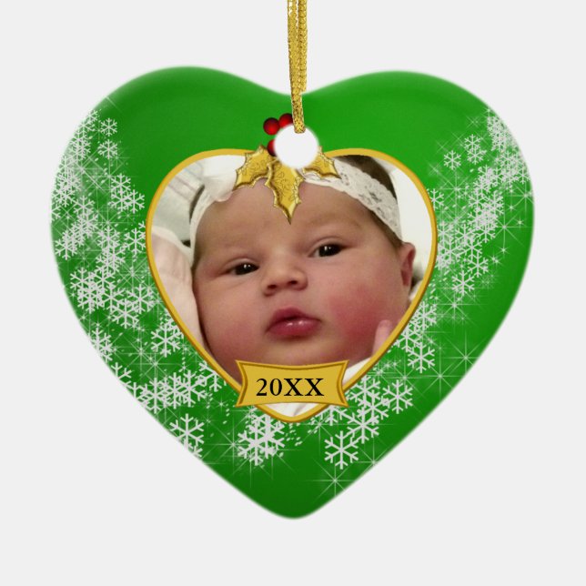 Baby's Photo Keepsake Christmas Ornament (Front)